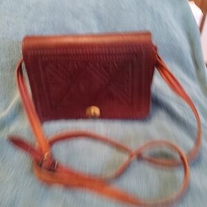 Unbranded Handmade Genuine Tooled Leather  Brown Leathehoulder Bag